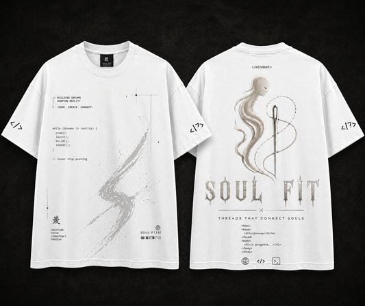 SoulFit Codewave Oversized Tee – White Edition