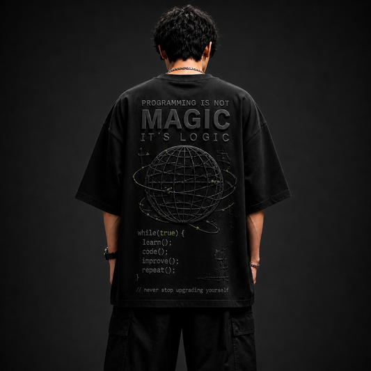 Soul Fit “Coder Logic” Oversized T-Shirt – Premium Streetwear (Black Edition)