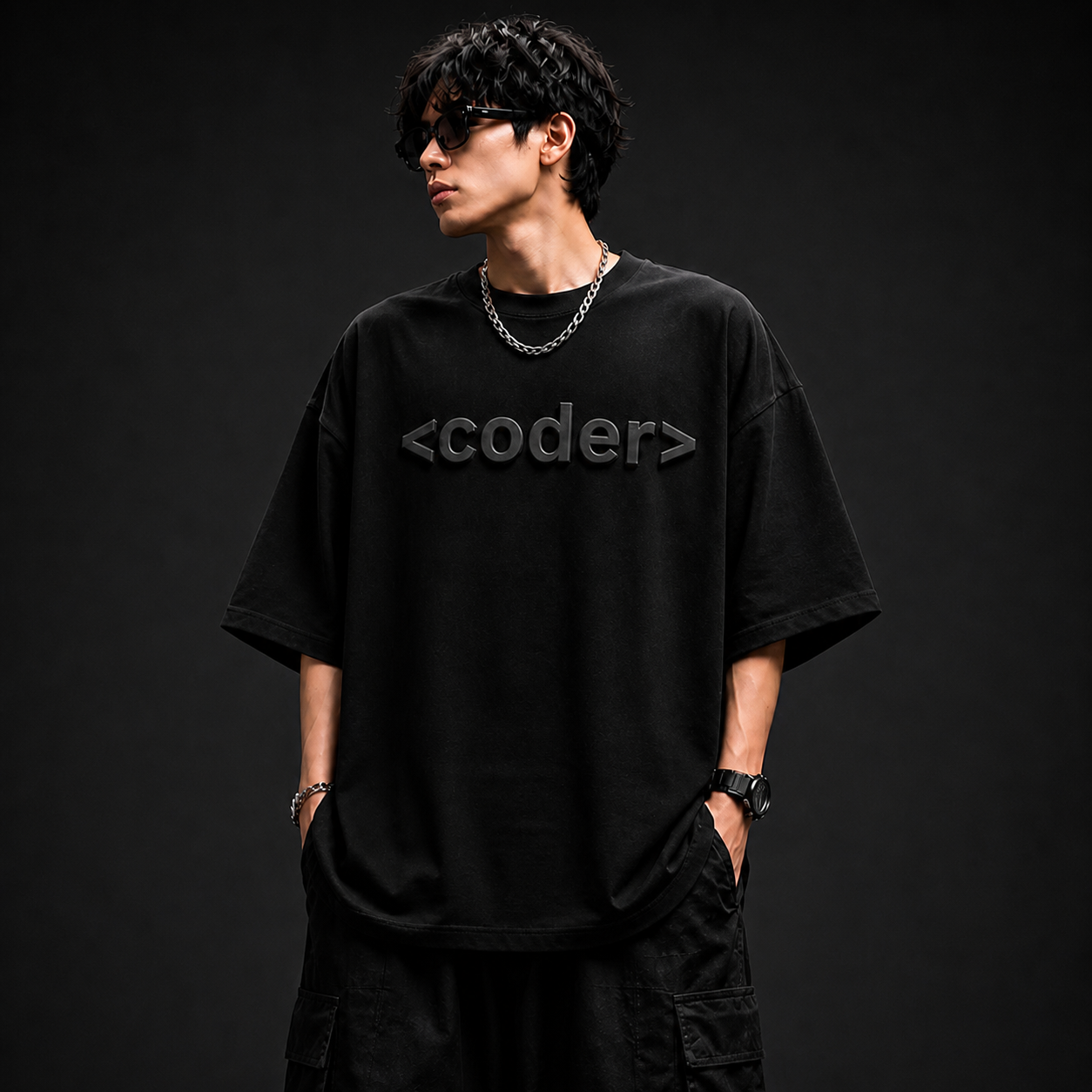 Soul Fit “Coder Logic” Oversized T-Shirt – Premium Streetwear (Black Edition)
