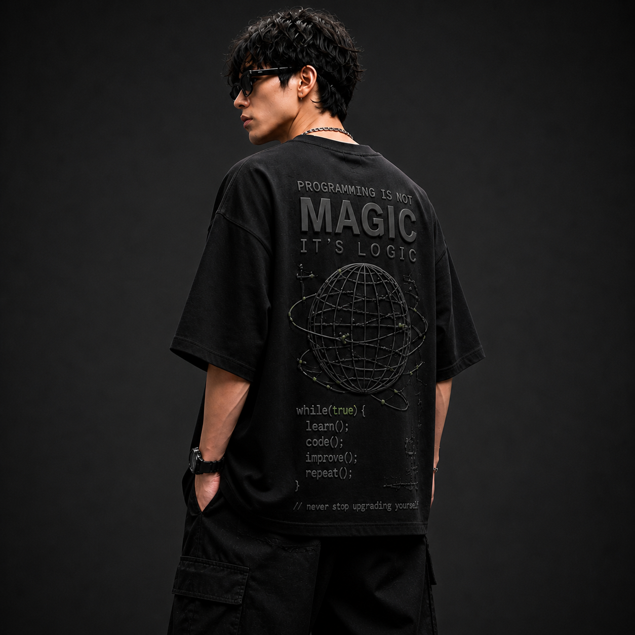 Soul Fit “Coder Logic” Oversized T-Shirt – Premium Streetwear (Black Edition)